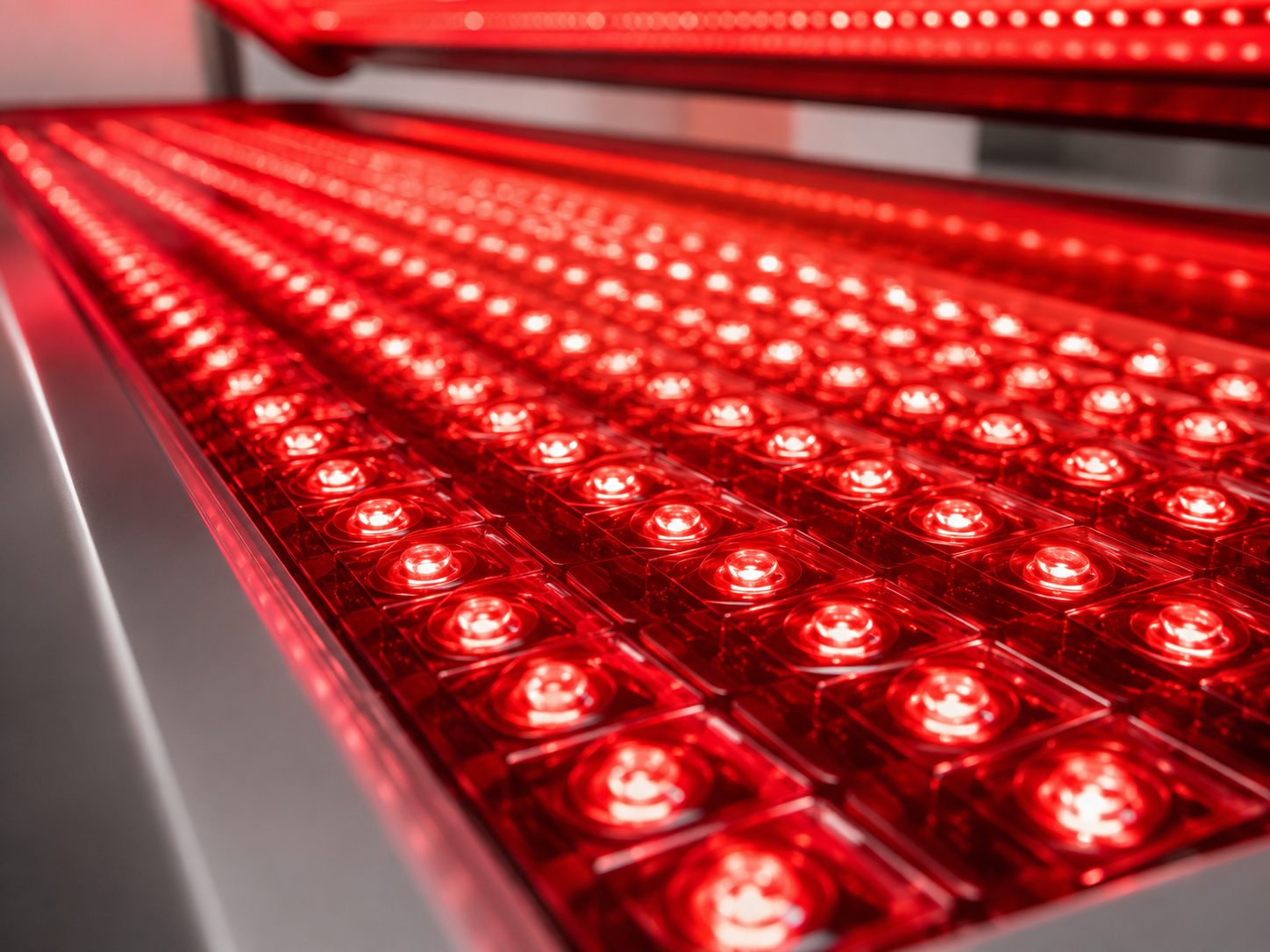 Red light therapy bed side view