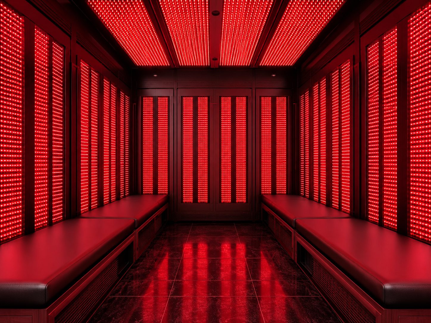 Red light therapy bed side view