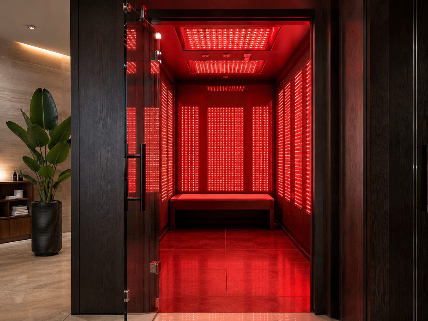 Red light therapy bed LED detail
