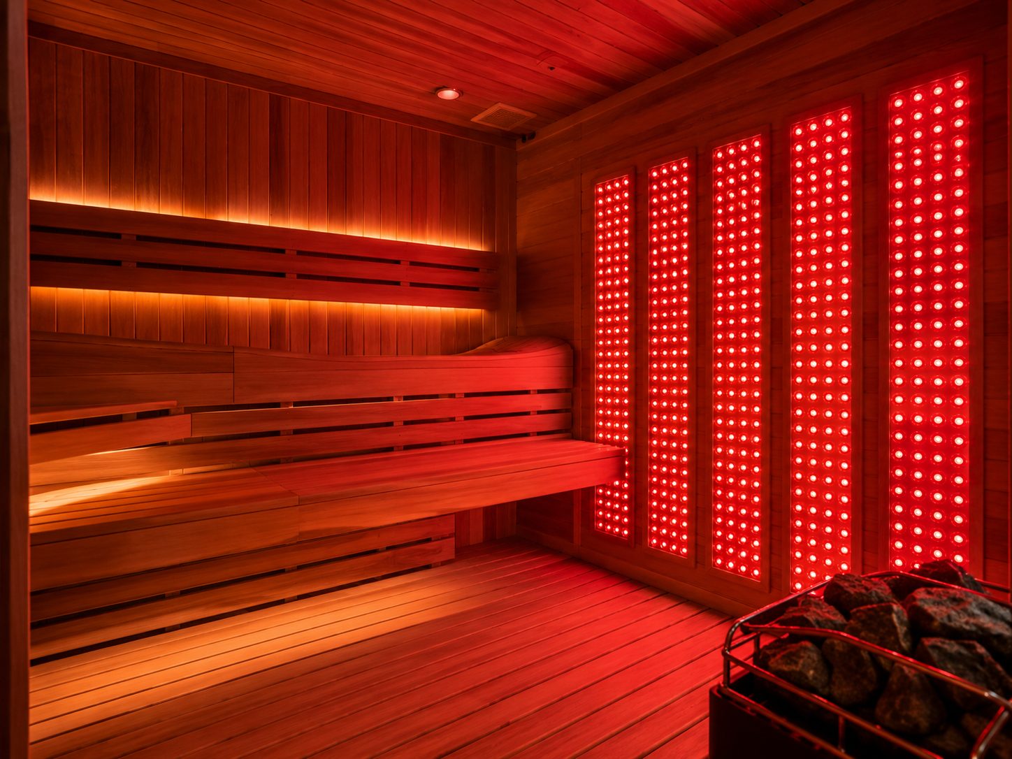 Red light therapy bed side view
