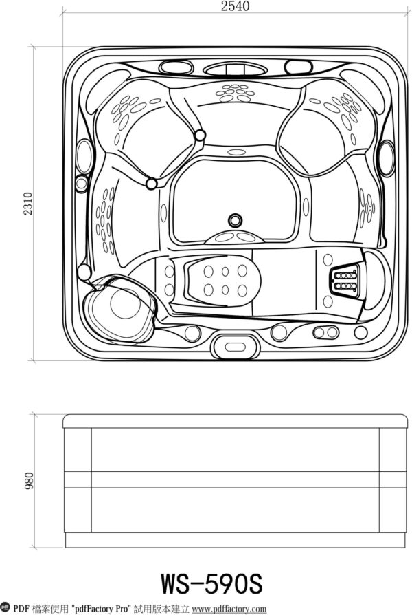 VBL-590 Jacuzzi Spa Bathtub - Image 2